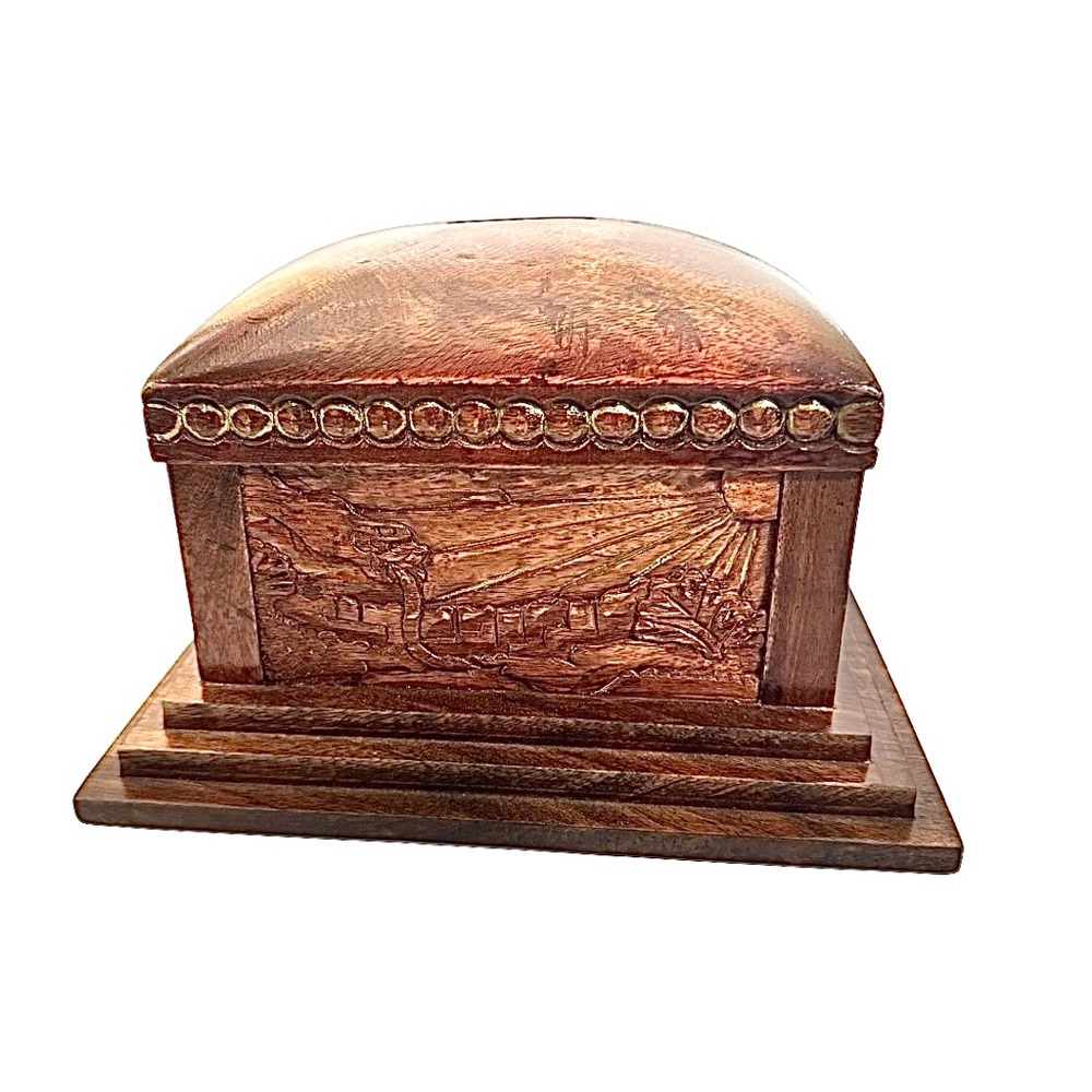 Vintage Shepherd’s Way Handmade Christian Wooden Bank Religious Decor